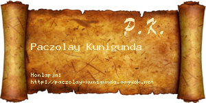 Paczolay Kunigunda névjegykártya